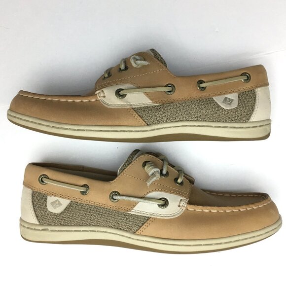 Sperry Women's Tan Leather Songfish Boat Shoes Nautical Casual size 7.5 - Picture 4 of 10